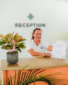 welcoming receptionist